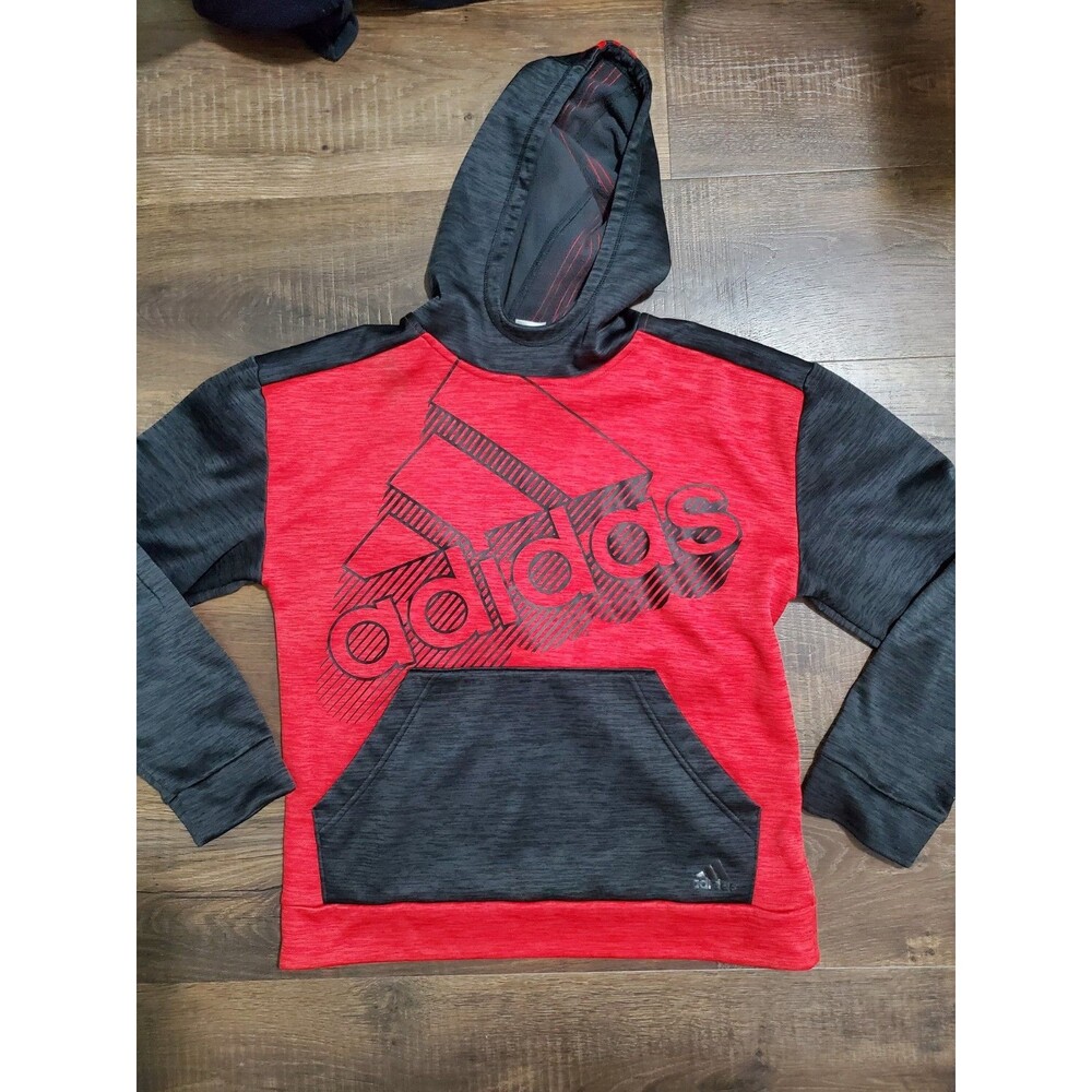 Adidas Colorblock Red/Black Hoodie Boys Size XL 18/20 Youth
